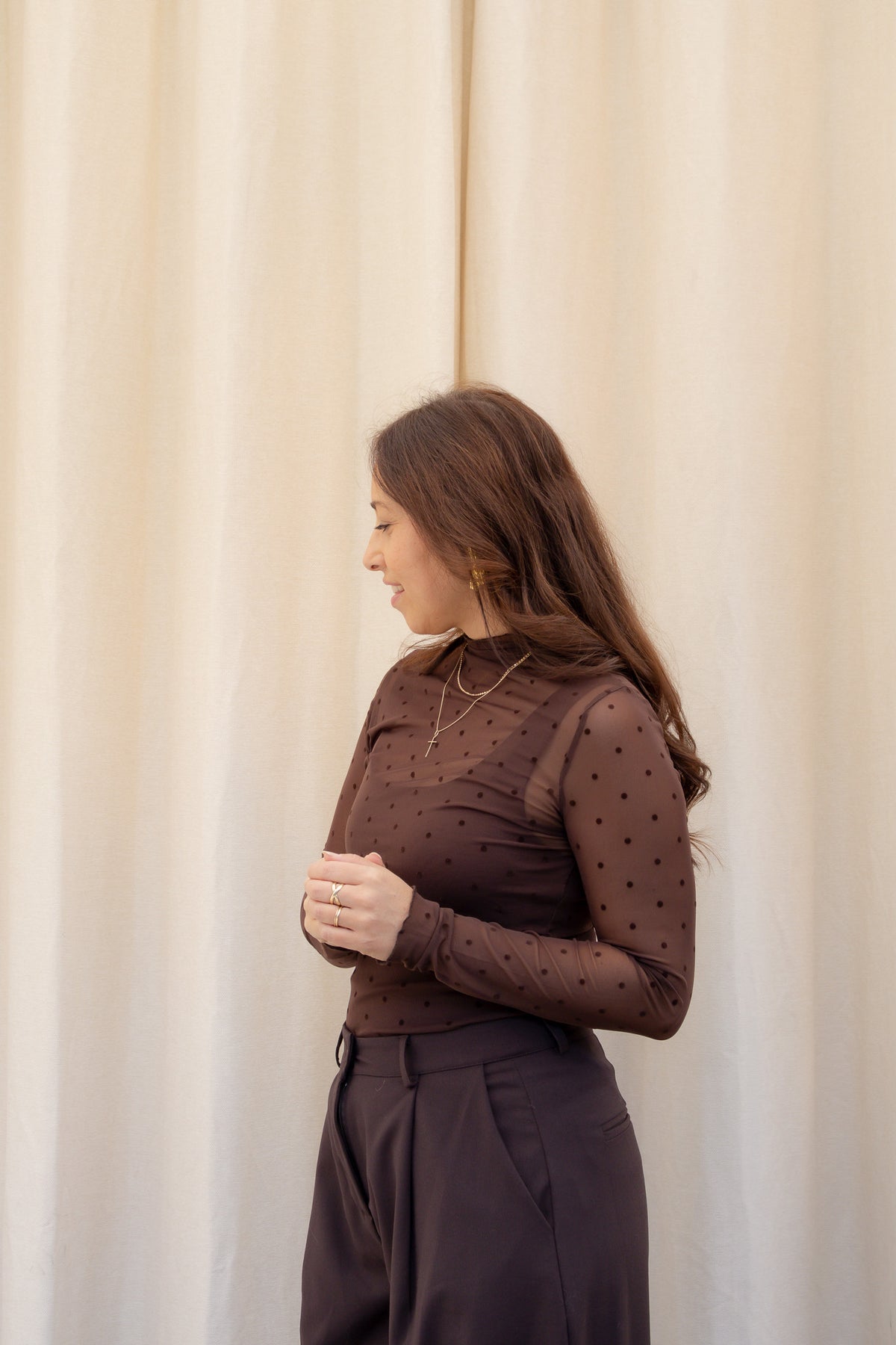 Mandy Bolletjes Mesh Top