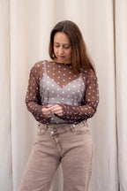 Mandy Bolletjes Mesh Top