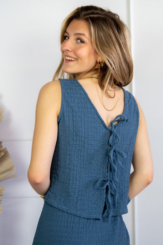 SC Janna Strikjes Top Blauw - Afbeelding 4
