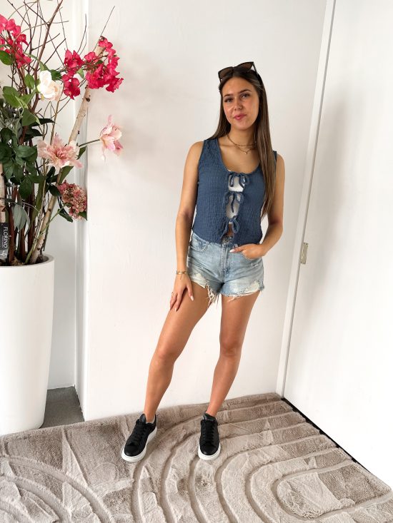 SC Janna Strikjes Top Blauw - Afbeelding 3