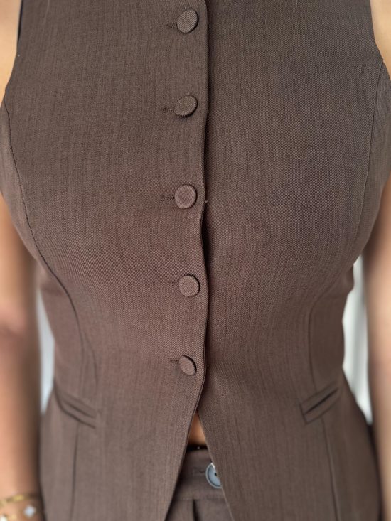 SC Faya Gilet Bruin - Afbeelding 2