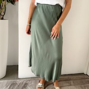 SC Malou Satijnen Rok Groen