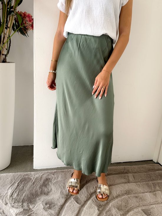 SC Malou Satijnen Rok Groen