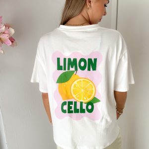 SC T-shirt Print Limon Wit