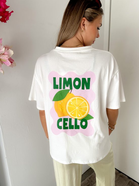 SC T-shirt Print Limon Wit