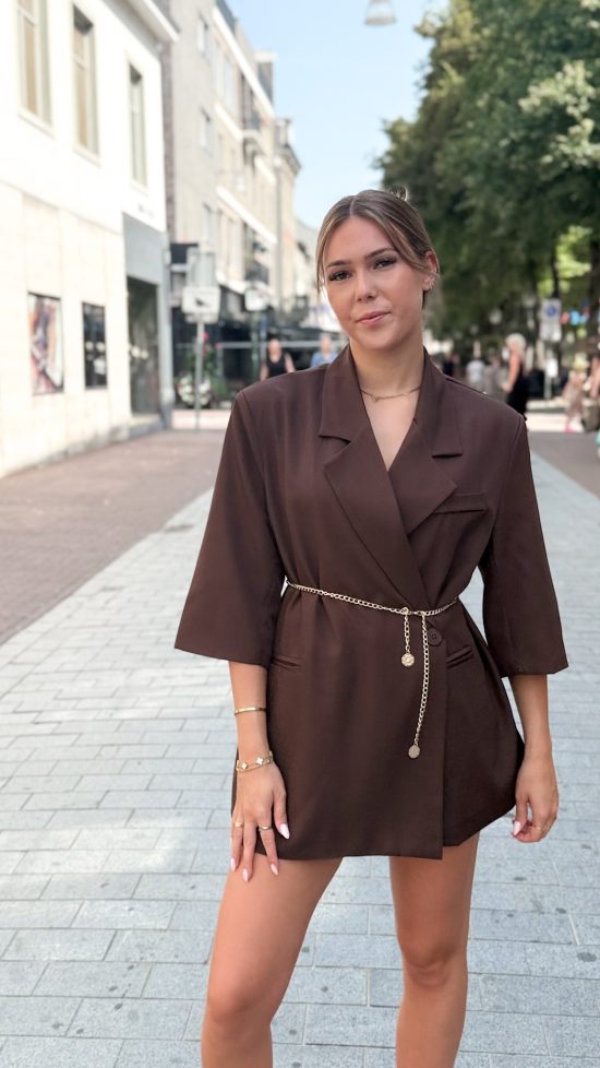 Lisa oversized blazer bruin - Afbeelding 2