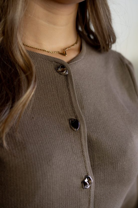 Jolina Vest Taupe - Afbeelding 2