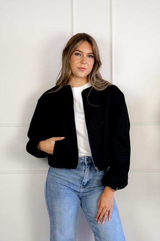 Kara Bomber Jasje Zwart
