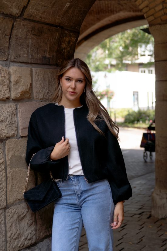 Kara Bomber Jasje Zwart - Afbeelding 3
