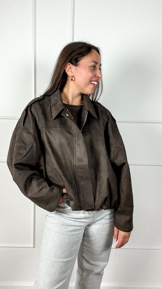 Harper Bomber Jasje bruin - Afbeelding 2
