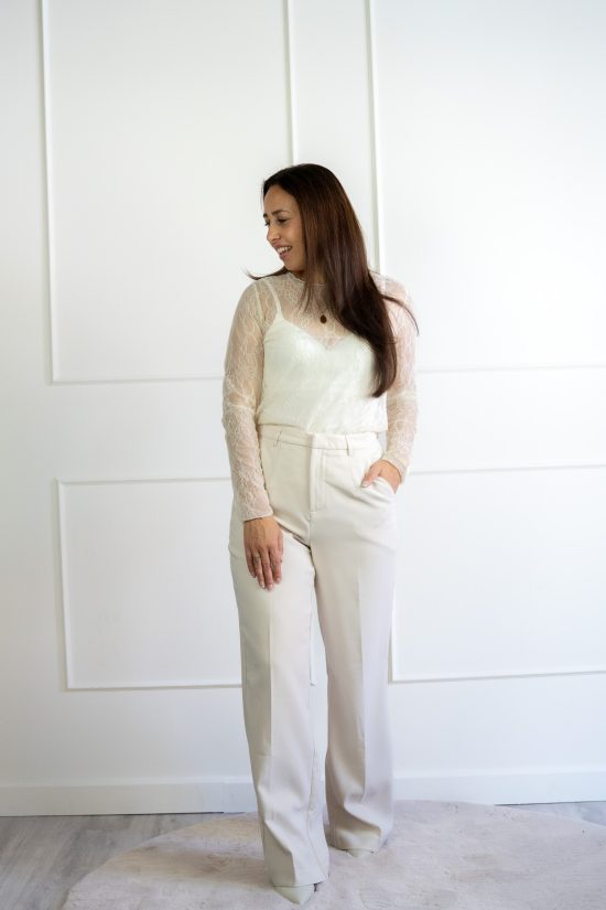 Fabiana Kanten Top Wit - Afbeelding 2