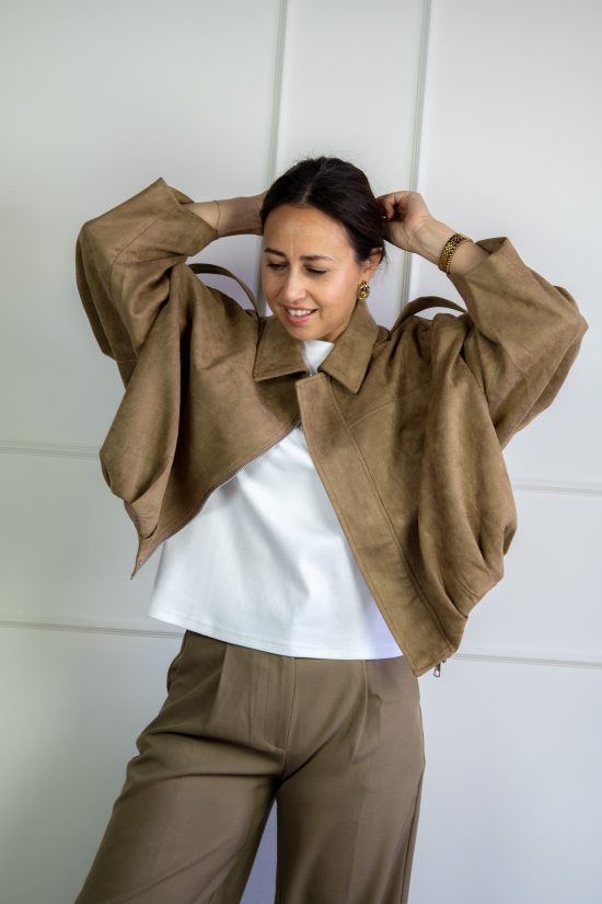 Harper Bomber Jasje Camel - Afbeelding 2