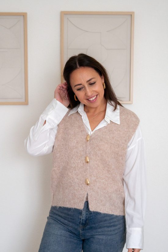 Selena Gilet Creme - Afbeelding 2