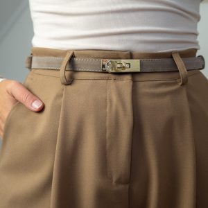 Kez Riem Leder Taupe One Size