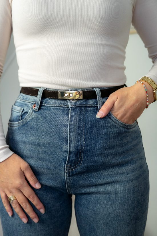Kez Riem Leder Bruin One Size