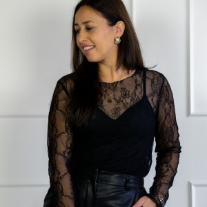 Fabiana Kanten Top Zwart