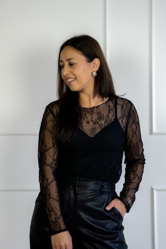 Fabiana Kanten Top Zwart