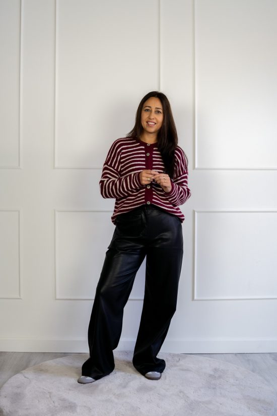 Missy Vest Bordeaux Gestreept - Afbeelding 3