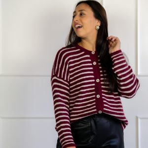 Missy Vest Bordeaux Gestreept