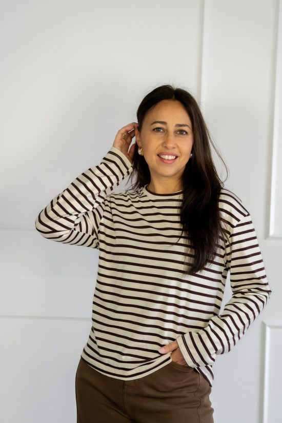Dunja Top Gestreept Bruin