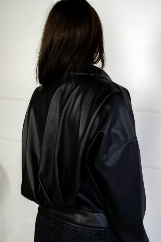 Jada Bomber van Vegan Leder Zwart - Afbeelding 4
