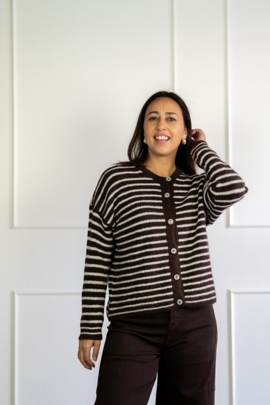 Missy Vest Bruin Gestreept