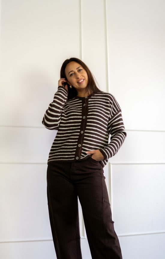 Missy Vest Bruin Gestreept - Afbeelding 4