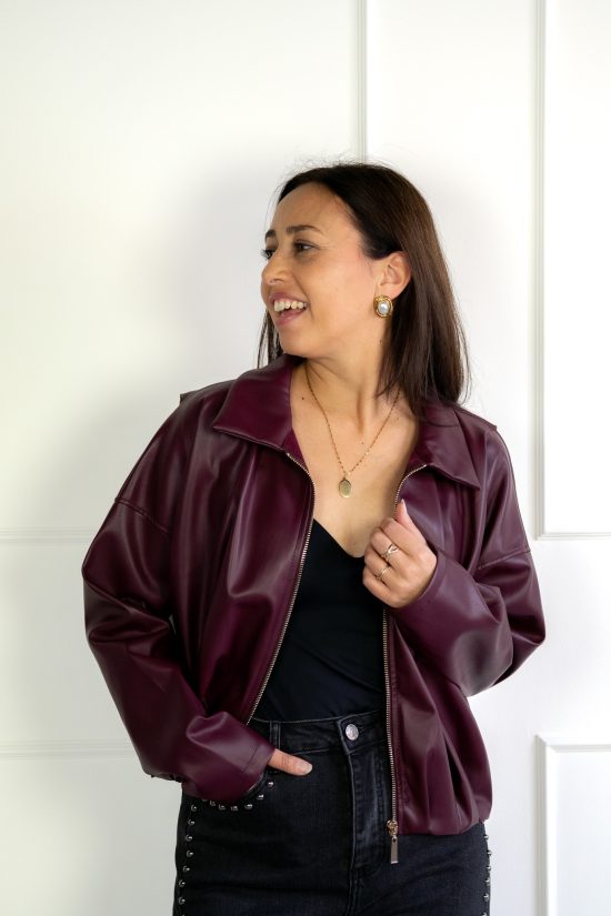 Jada Bomber van Vegan Leder Bordeaux