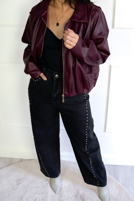 Stella Ballon Jeans Grijs met Studs