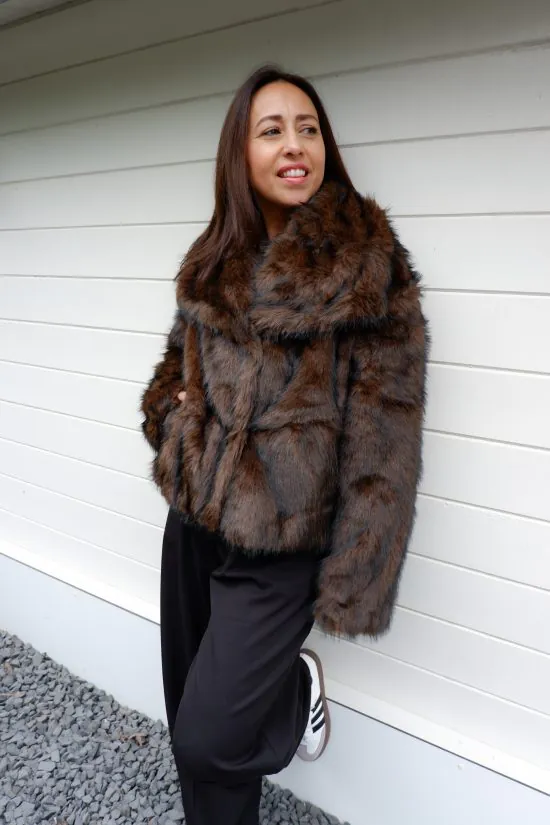 Isa Fur Jacket Bruin - Afbeelding 2