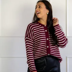 Missy Vest Bordeaux Gestreept